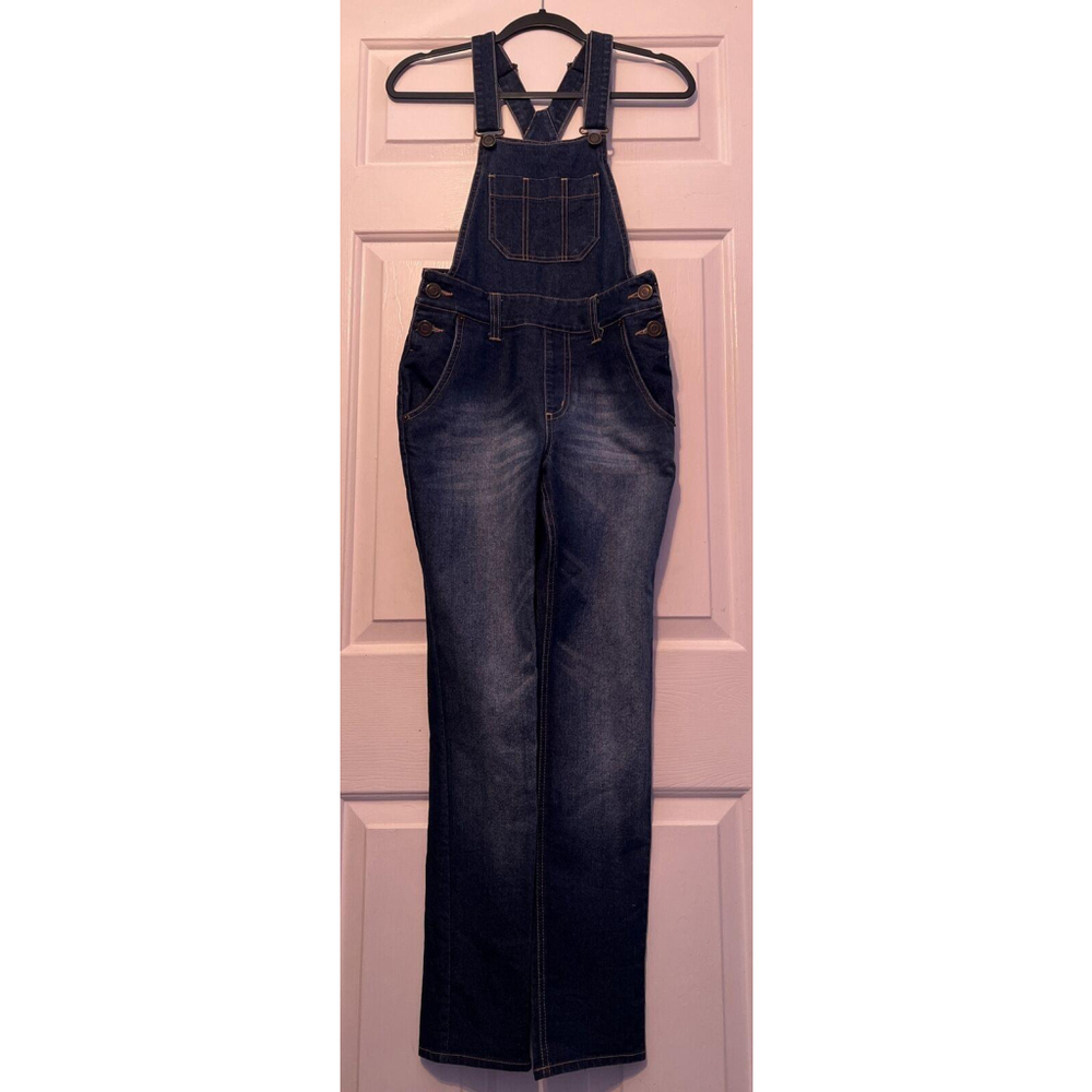 WOMEN JEANS OVERALLS SUPER LOW size Small JR DEMIN BLUE COTTON STUNNING